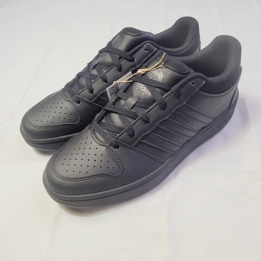 Adidas Mens HOOPS Low Shoes Size 9.5 Black Classic Basketball Sneakers